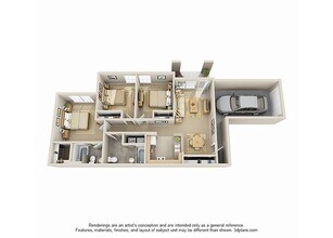 Three Bedroom 1102 floor plan